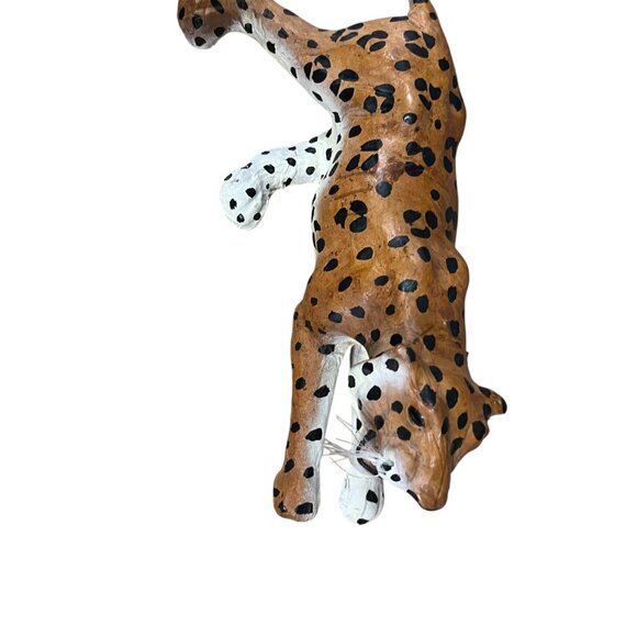 Paper Mache Leopard Figurine With‎ Lifelike Details & Painted Finish - Picture 8 of 9
